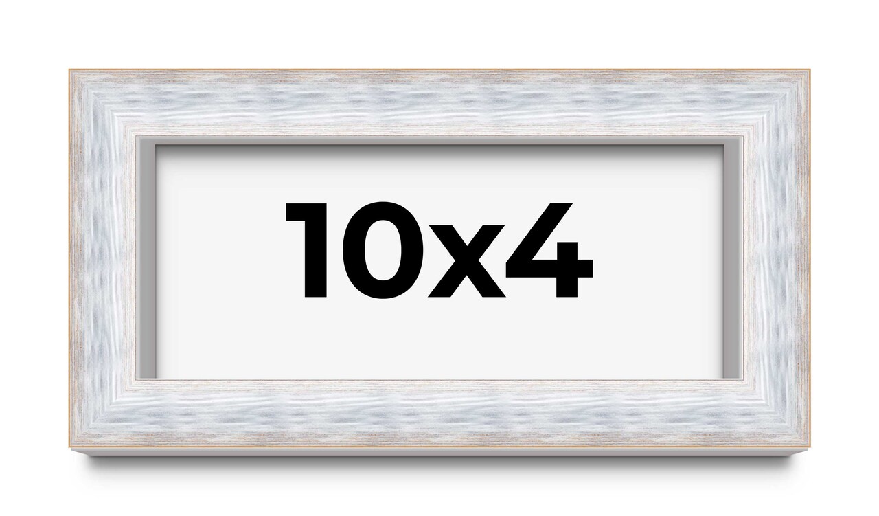 Panoramic Modern Shadow Box 1.5" Depth White Frame - UV Acrylic, Backing, Hanging Hardware